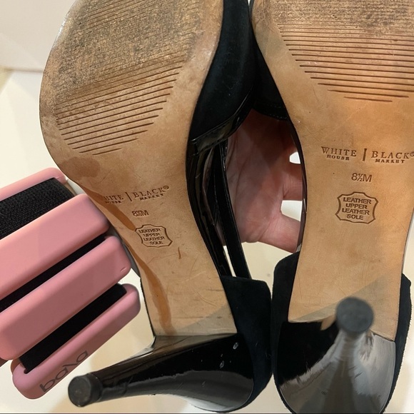 WHITE HOUSE BLACK MARKET Lyon Suede Patent Heels 8.5 - Picture 7 of 8